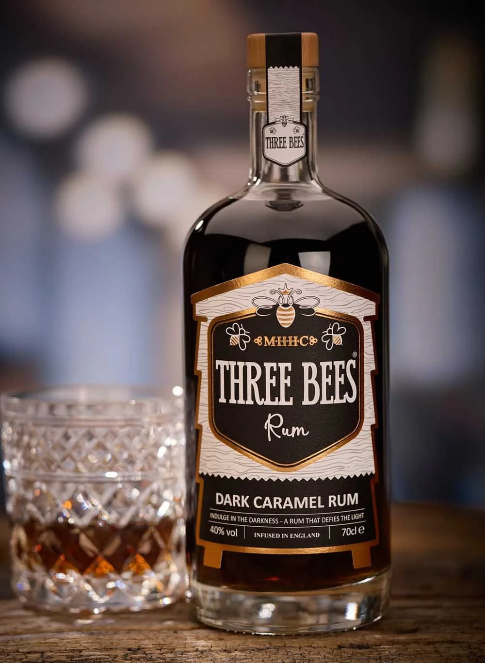 Three Bees Dark Caramel Rum (70cl, 40%) — The Rum Company